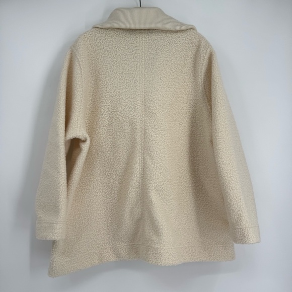 Lands' End Women’s 1/4 Zip Faux Sherpa Fleece Pullover Heavyweight Ivory Size 1X - Picture 7 of 8